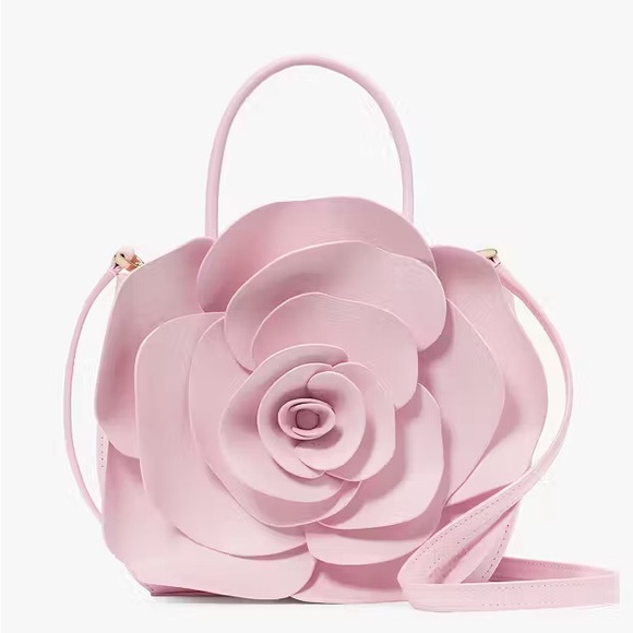 kate spade Handbags - ♠️Kate Spade 3D Rose Flora Floral Leather Tote Crossbody Bag, Pink Horizon NWT